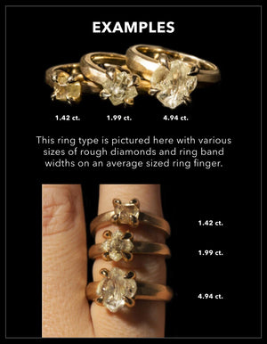 Blød Brun Upoleret Diamant Guldring - <strong>2.40 ct.</strong> - Rough Diamonds DK