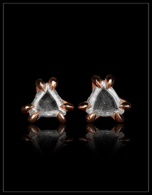 Sydafrikanske Rå Diamanter i Rosaguld Øreringe – 0.54 ct.