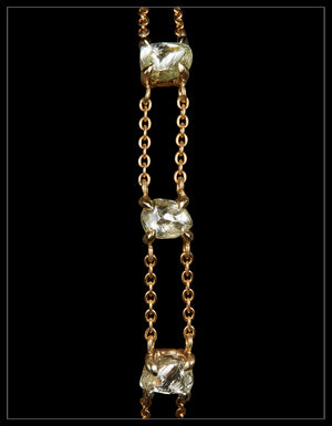 Tre Rå Diamanter fra Sydafrika i Guld Armbånd – 1.63 ct.