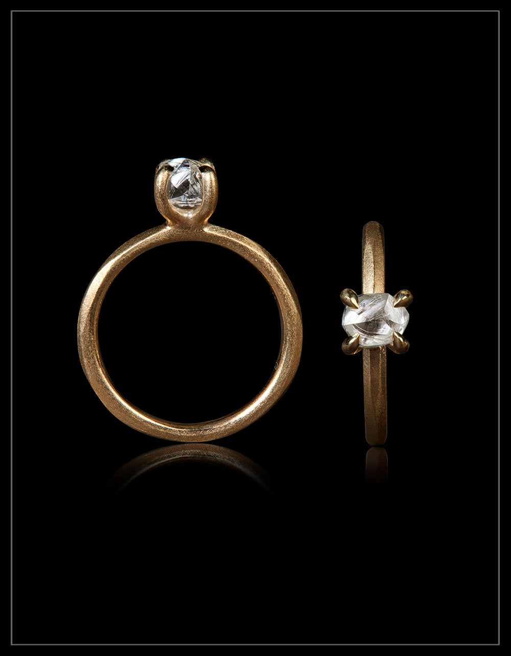 Rå Sydafrikansk Diamant i Guldring – 1.13 ct.