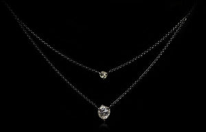 <strong>2.48 ct.</strong> Naturlig Rå Diamanter i 18 kt. Dobbelt Sort Rhodineret Hvidguldshalskæde - Rough Diamonds DK