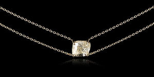 <strong>2.82 ct.</strong> Naturlig Rå Diamant i Dobbelt 18 kt. Håndlavet Guldhalskæde - Rough Diamonds DK
