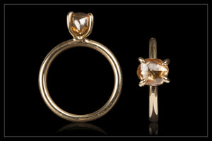 <strong>2.90 ct.</strong> Naturlig Fancy Orange-Brun Rå Diamant i 14 kt. Håndlavet Blank Guldring - Rough Diamonds DK