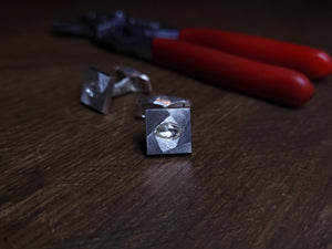 Rå Diamant Sølv Manchetknapper – 0.98 ct.