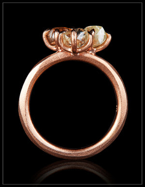 Tro, Håb og Kærlighed i Rosaguld Cluster Ring – 3.03 ct.