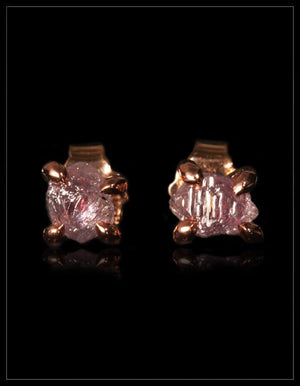 Sjældne Intense Pink Diamant Rosaguldøreringe - <strong>1.44 ct.</strong> - Rough Diamonds DK